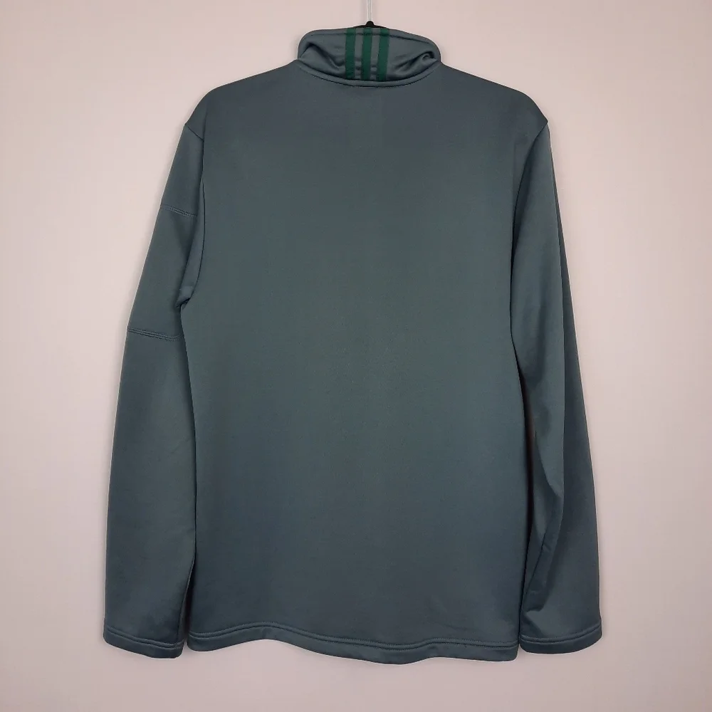 Adidas Men's Gray and Green 1/4 Zip Pullover Sweatshirt size Medium